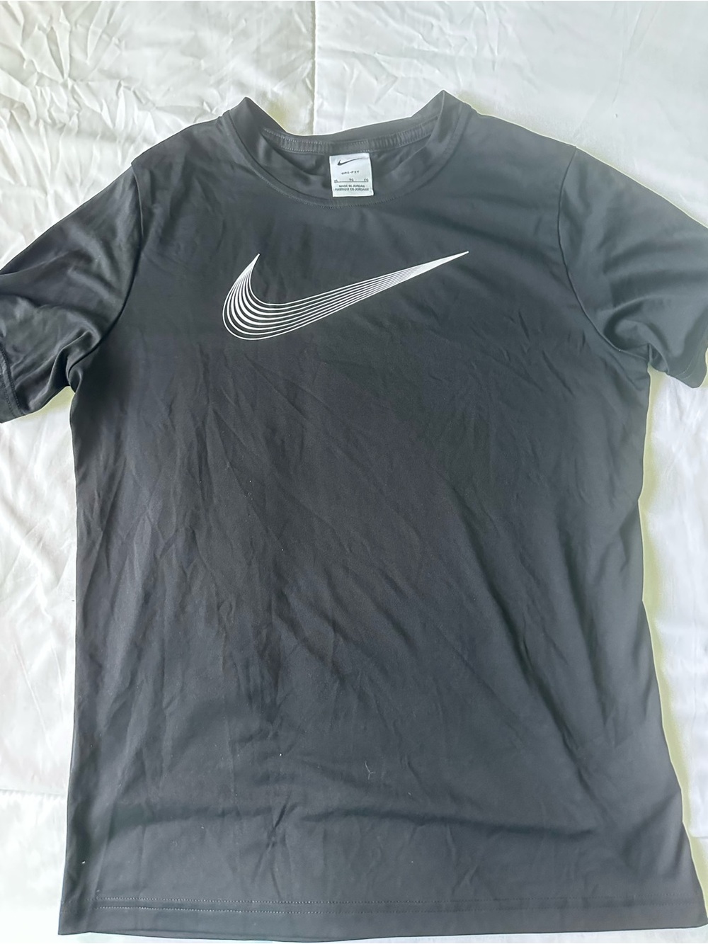 Nike Black Short-Sleeve Tee with White Swoosh
